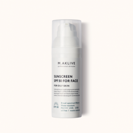 M.AKLIVE Sunscreens SPF 50 Солнцезащитный крем SPF50 для жирной кожи лица