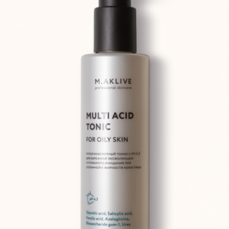 M.AKLIVE Multi acid tonic for oily skin Мультикислотный тоник для жирной кожи